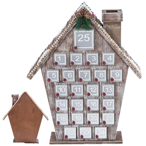 Holz Adventskalender Haus wiederverwendbares Weihnachtsfest -Adventskalenderhaus mit 24 Schubladen, DIY -Weihnachtskalender, um sich selbst zu füllen, Wood Advent Calendar 16x13x3 Holz Adventskalender Haus wiederverwendbares Weihnachtsfest -Adventskalenderhaus mit 24 Schubladen, DIY -Weihnachtskalender, um sich selbst zu füllen, Wood Advent Calendar 16x13x3 von QmjdDymx