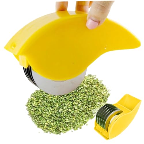 Kräuterrollen 6-Blatt Edelstahl Manual Chopper für Koriander, Frühlingszeit Kräuterrollen 6-Blatt Edelstahl Manual Chopper für Koriander, Frühlingszeit von QmjdDymx
