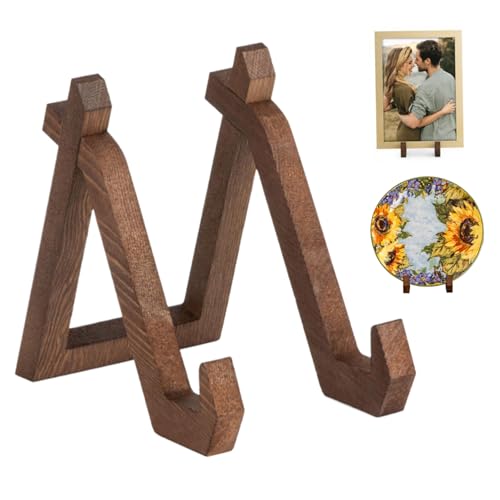 Plattenständer, Holzplattenständer, 6, 5 Retro -Displayhalter für Teller, Grafik, Aufzeichnungen - dekorative multifunktionale Bilderrahmen Trailsel von QmjdDymx