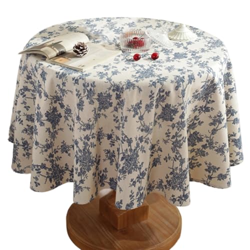 QmjdDymx Blaue Blumentischdecke, 59 Zoll Baumwoll Vintage Blaues Blumentischtuch, waschbarer Tischabdeckung für Küchen -Esszimmer, Picknick, Restaurant QmjdDymx Blaue Blumentischdecke, 59 Zoll Baumwoll Vintage Blaues Blumentischtuch, waschbarer Tischabdeckung für Küchen -Esszimmer, Picknick, Restaurant von QmjdDymx