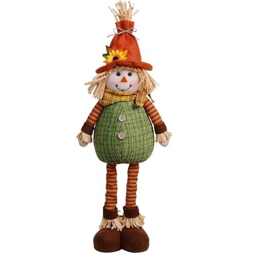 QmjdDymx Vogelscheuche, Vogelscheuche Puppe mit dehnbarem Bein mit Kleidung Hut süß für Thanksgiving Harvest Frau, Dekor, Dekor, QmjdDymx Vogelscheuche, Vogelscheuche Puppe mit dehnbarem Bein mit Kleidung Hut süß für Thanksgiving Harvest Frau, Dekor, Dekor, von QmjdDymx