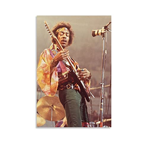 Jimis Music Live in Concert Hendrix Poster, Wandkunst, Gemälde, Leinwand, Wanddekoration, Wohnzimmer-Dekor, ästhetische Drucke, 30 x 45 cm, ungerahmt von Jimis