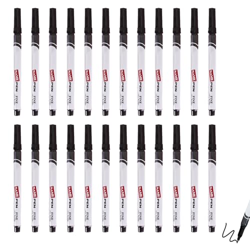 24 Stück Permanent Marker Fein, Permanenter Universalstift, Filzstift Schwarz Spitze 1mm, Wasserfest, Ideal für Präzises Zeichnen Auf Glas Kunststoff Metall Hervorragend für Büro Kunstprojekte 24 Stück Permanent Marker Fein, Permanenter Universalstift, Filzstift Schwarz Spitze 1mm, Wasserfest, Ideal für Präzises Zeichnen Auf Glas Kunststoff Metall Hervorragend für Büro Kunstprojekte von Qneneam