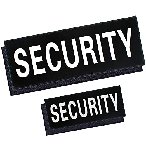 2 Stück Reflektierende Security Klett,Security Patchs Polizei Abnehmbarer Klettverschluss für Uniform Schutzweste Einsatztasche,1 Klein + 1 Groß von QoTang