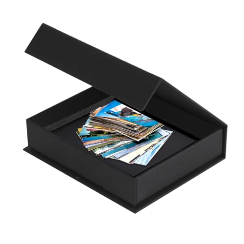 Foto Aufbewahrungsbox, Photo Storage Box mit Deckel Foto Organizer Box Fotohalter Fotoboxen für Fotos, Bilder, Postkarten, Geschenkbox für Andenken,21,5x25x4 cm von QoTang