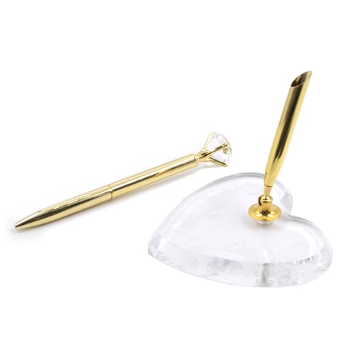 QoTang Kugelschreiber Hochzeit,Hochzeitsstift und Metallständer Kristall Diamant Kugelschreiber Schild in Stift mit Ständer, für Hochzeit Business Office Studenten Lehrer QoTang Kugelschreiber Hochzeit,Hochzeitsstift und Metallständer Kristall Diamant Kugelschreiber Schild in Stift mit Ständer, für Hochzeit Business Office Studenten Lehrer von QoTang