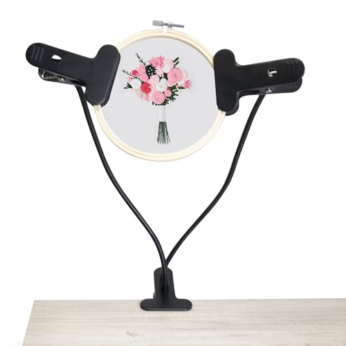 Stickrahmen Halterung,Embroidery Hoop CrossStitch Stand Verstellbarer Stickrahmenständer, für Handarbeiten, Freihändiger Stickrahmenständer für Kunsthandwerk, Nähprojekte von QoTang