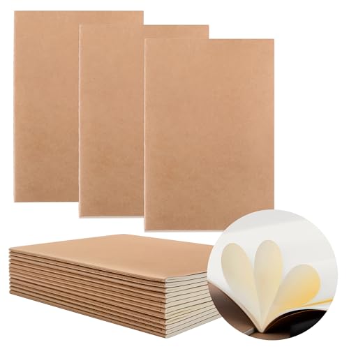Qobobo 10er Pack Notizbuch, A5 Blanko Seiten Heft, Kraft Cover Notizbuch Softcover, Skizzenbuch, Notizbücher Tagebuch für Erwachsene und Kinder, Notizblock für Büro, Schule Qobobo 10er Pack Notizbuch, A5 Blanko Seiten Heft, Kraft Cover Notizbuch Softcover, Skizzenbuch, Notizbücher Tagebuch für Erwachsene und Kinder, Notizblock für Büro, Schule von Qobobo