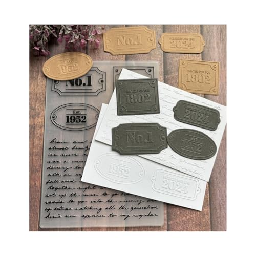 Qoiseys 2D-Etikettenschlüssel-Prägeschablone aus Kunststoff für Kartenherstellung, Prägeschablone, Papierkarte für DIY, Scrapbooking, Fotoalbum, Karten, Papierbasteln, Dekoration (01) von Qoiseys