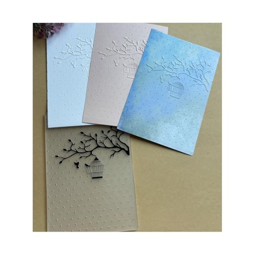 Qoiseys 2D-Prägeschablone für Vogelkäfig, Blumen, Schmetterlinge, Löwenzahn, Kunststoff, Prägeschablone, Papierkarte für DIY, Scrapbooking, Fotoalbum, Karten, Papierbasteln, Dekoration (07) von Qoiseys