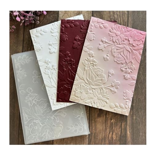 Qoiseys 3D-Prägeschablone aus Kunststoff mit Kirschblüten-Rosen für Kartenherstellung, Prägeschablone, DIY, Scrapbooking, Fotoalbum, Karten, Papierbasteln, Dekoration von Qoiseys