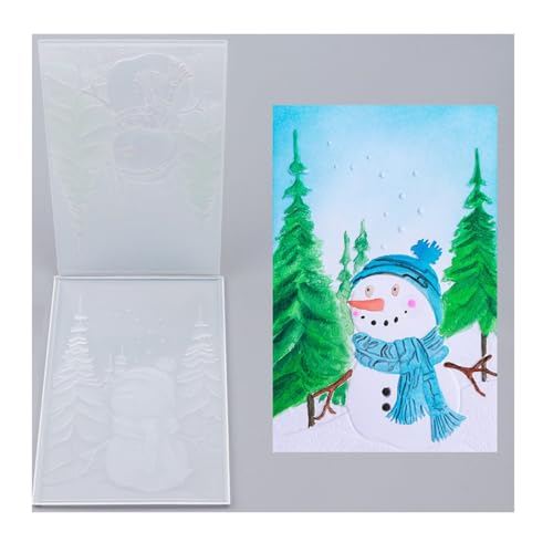 Qoiseys 3D-Prägeschablone mit Schneemann-Blumen-Motiv für Kartenherstellung, Vorlage, Papierkarten-Prägeschablone für DIY-Kunstwerke, Scrapbooking, Fotoalbum, Papierbasteldekoration (03) von Qoiseys