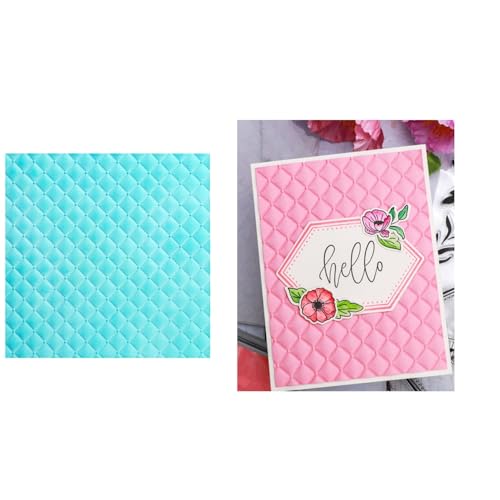 Qoiseys 5 x 3D-Diamant-Prägeschablonen für Kartenherstellung, Vorlage, Papierkarten-Prägeschablone für Bastelarbeiten, Scrapbooking, Fotoalbum, Papierbasteldekoration von Qoiseys