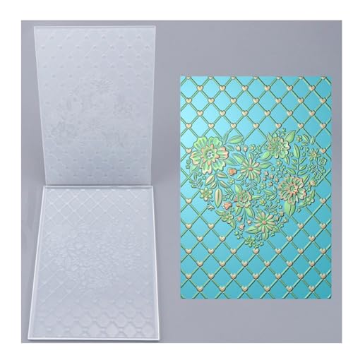 Qoiseys 5 x 3D-Liebesblumen-Prägeschablonen für Kartenherstellung, Vorlage, Papierkarten-Prägeschablone für DIY-Kunstwerke, Scrapbooking, Fotoalbum, Papierbasteldekoration (03) von Qoiseys