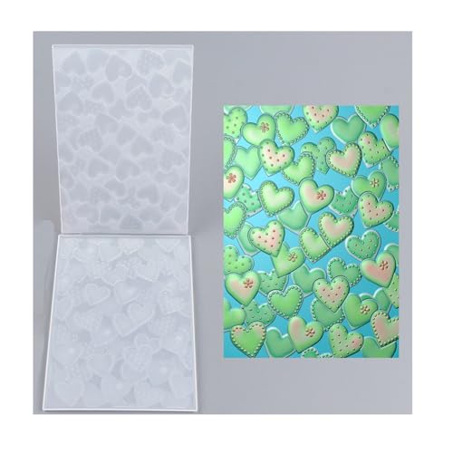 Qoiseys 5 x 3D-Liebesblumen-Prägeschablonen für Kartenherstellung, Vorlage, Papierkarten-Prägeschablone für DIY-Kunstwerke, Scrapbooking, Fotoalbum, Papierbasteldekoration (05) von Qoiseys