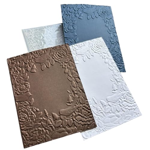 Qoiseys Bambus-Narzissen-Schmetterling, 3D-strukturierte Prägeschablonen für Kartenherstellung, Papierbasteln, Impressionen, Vorlage für DIY, Scrapbooking, Fotoalbum (16 x 11,4 cm) (01) von Qoiseys