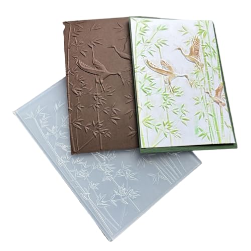 Qoiseys Bambus-Narzissen-Schmetterling, 3D-strukturierte Prägeschablonen für Kartenherstellung, Papierbasteln, Impressionen, Vorlage für DIY, Scrapbooking, Fotoalbum (16 x 11,4 cm) (07) von Qoiseys