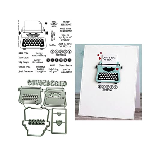 Qoiseys Drucker Klare Stempel und Stanzformen Sets für Kartenherstellung, Metall Stanzformen Cut Schablonen für DIY Scrapbooking Fotoalbum Dekorative Papier Basteln Prägeschablone von Qoiseys