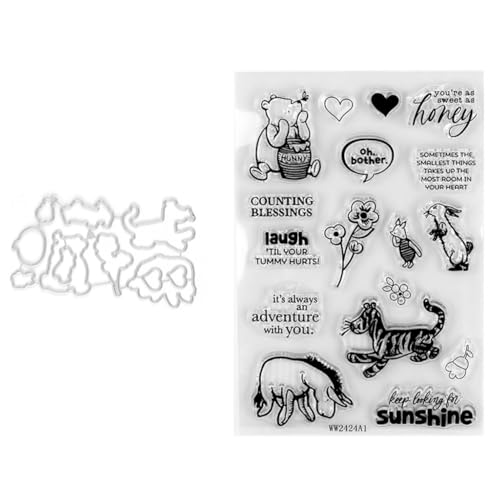 Qoiseys Friends Forever transparente Stempel und Stanzformen-Sets für Kartenherstellung, Stanzschablonen für DIY, Scrapbooking, Fotoalbum, dekoratives Papier, Basteln, Prägeschablone (01) von Qoiseys