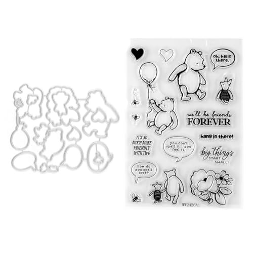 Qoiseys Friends Forever transparente Stempel und Stanzformen-Sets für Kartenherstellung, Stanzschablonen für DIY, Scrapbooking, Fotoalbum, dekoratives Papier, Basteln, Prägeschablone (03) von Qoiseys