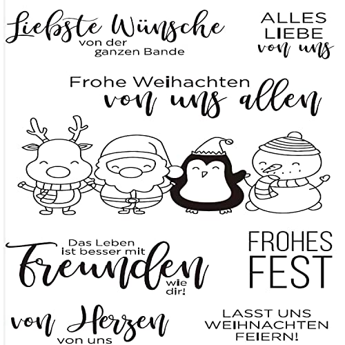 Qoiseys "Frohe Weihachten"Stempel,Silikonstempel sprüche deutsch, Silikon Clear Stamps für DIY Scrapbooking Fotoalbum Dekoratives Papier von Qoiseys