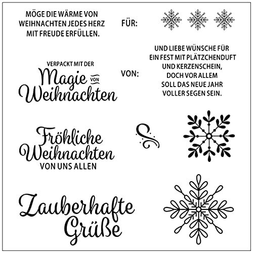 Qoiseys "Frohliche Weihnachten von uns allen"Stempel,Silikonstempel sprüche deutsch, Silikon Clear Stamps für DIY Scrapbooking Fotoalbum Dekoratives Papier von Qoiseys