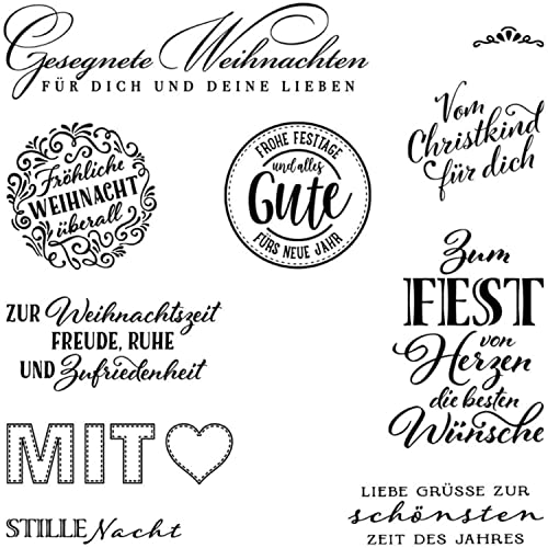 Qoiseys "GUTE" Deutsch Stempel,Silikonstempel sprüche deutsch, Silikon Clear Stamps für DIY Scrapbooking Fotoalbum Dekoratives Papier Basteln Prägeschablone (10) von Qoiseys