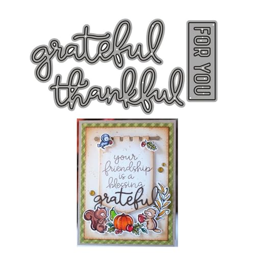Qoiseys Grateful for You Metall-Stanzformen für Kartenherstellung, Stanzformen für DIY, Scrapbooking, Fotoalbum, dekoratives Papier, Basteln, Prägung Qoiseys Grateful for You Metall-Stanzformen für Kartenherstellung, Stanzformen für DIY, Scrapbooking, Fotoalbum, dekoratives Papier, Basteln, Prägung von Qoiseys