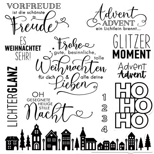 Qoiseys "HOHOHO"Stempel,Silikonstempel sprüche deutsch, Silikon Clear Stamps für DIY Scrapbooking Fotoalbum Dekoratives Papier von Qoiseys