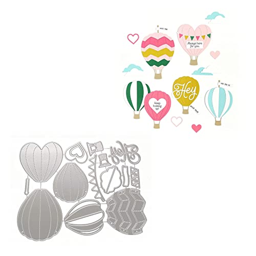 Qoiseys Heißluftballon-Metall-Stanzformen für Kartenherstellung, Stanzformen, Schablonen für DIY, Scrapbooking, Fotoalbum, dekorative Papier, Basteln, Prägeschablone von Qoiseys