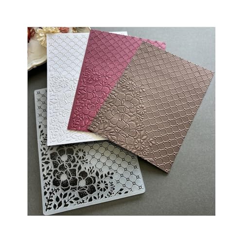 Qoiseys Kunststoff-Prägeschablone mit 2D-Raster-Blumen, zur Kartenherstellung, Prägeschablone, Papierkarte für DIY, Scrapbooking, Fotoalbum, Karten, Papierbasteln, Dekoration (06) von Qoiseys