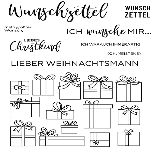 Qoiseys "LIEBER WEIHNACHTSMANN"Stempel,Silikonstempel sprüche deutsch, Silikon Clear Stamps für DIY Scrapbooking Fotoalbum Dekoratives Papier von Qoiseys