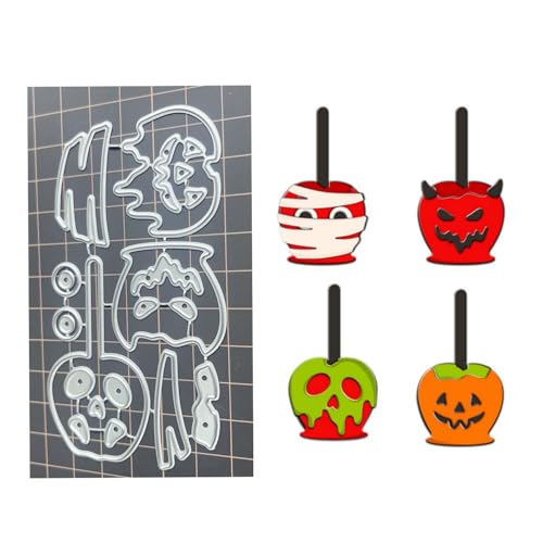 Qoiseys Metall-Stanzformen für Halloween-Lutscher zur Kartenherstellung, Stanzschablonen für Bastelarbeiten, Scrapbooking, Fotoalbum, dekoratives Papier, Basteln, Prägung von Qoiseys