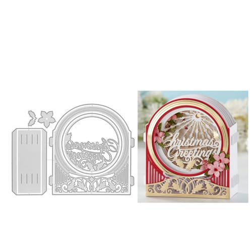 Qoiseys Metall-Stanzformen für Kartenherstellung, Weihnachts-Szene, Stanzschablonen für DIY, Scrapbooking, Fotoalbum, dekoratives Papier, Basteln, Prägung (01) von Qoiseys