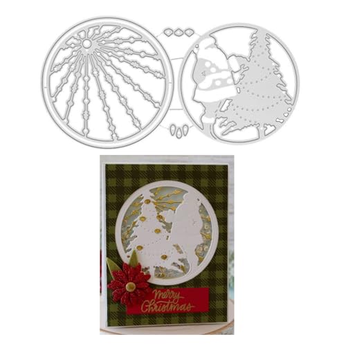 Qoiseys Metall-Stanzformen für Kartenherstellung, Weihnachts-Szene, Stanzschablonen für DIY, Scrapbooking, Fotoalbum, dekoratives Papier, Basteln, Prägung (02) von Qoiseys