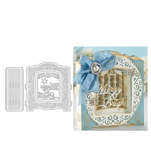 Qoiseys Metall-Stanzformen für Kartenherstellung, Weihnachts-Szene, Stanzschablonen für DIY, Scrapbooking, Fotoalbum, dekoratives Papier, Basteln, Prägung (03) von Qoiseys