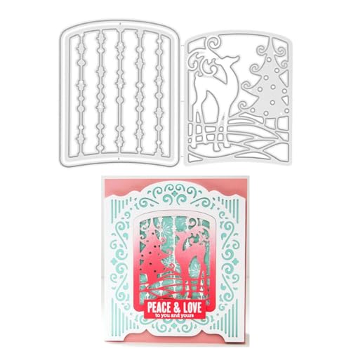 Qoiseys Metall-Stanzformen für Kartenherstellung, Weihnachts-Szene, Stanzschablonen für DIY, Scrapbooking, Fotoalbum, dekoratives Papier, Basteln, Prägung (04) von Qoiseys