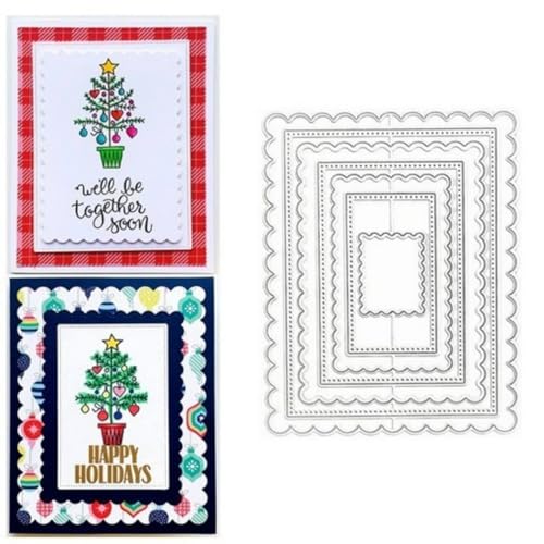 Qoiseys Metall-Stanzformen für Kartenherstellung, rechteckige Rahmen, Schablonen für Bastelarbeiten, Scrapbooking, Fotoalbum, dekoratives Papier, Basteln, Prägung, 7 Stück Qoiseys Metall-Stanzformen für Kartenherstellung, rechteckige Rahmen, Schablonen für Bastelarbeiten, Scrapbooking, Fotoalbum, dekoratives Papier, Basteln, Prägung, 7 Stück von Qoiseys