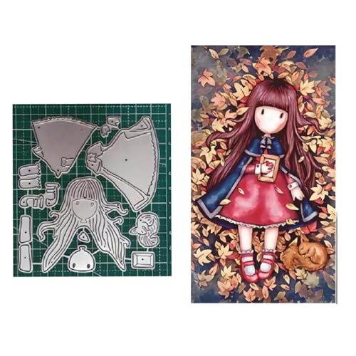 Qoiseys Metall-Stanzformen für Mädchen, zur Kartenherstellung, Stanzschablonen für DIY, Scrapbooking, Fotoalbum, dekoratives Papierbasteln, Prägung (01) von Qoiseys