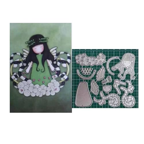 Qoiseys Metall-Stanzformen für Mädchen, zur Kartenherstellung, Stanzschablonen für DIY, Scrapbooking, Fotoalbum, dekoratives Papierbasteln, Prägung (03) von Qoiseys