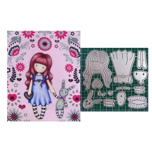 Qoiseys Metall-Stanzformen für Mädchen, zur Kartenherstellung, Stanzschablonen für DIY, Scrapbooking, Fotoalbum, dekoratives Papierbasteln, Prägung (06) von Qoiseys