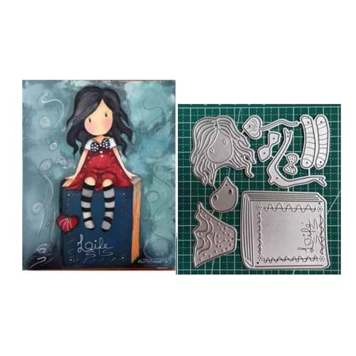 Qoiseys Metall-Stanzformen für Mädchen, zur Kartenherstellung, Stanzschablonen für DIY, Scrapbooking, Fotoalbum, dekoratives Papierbasteln, Prägung (07) von Qoiseys