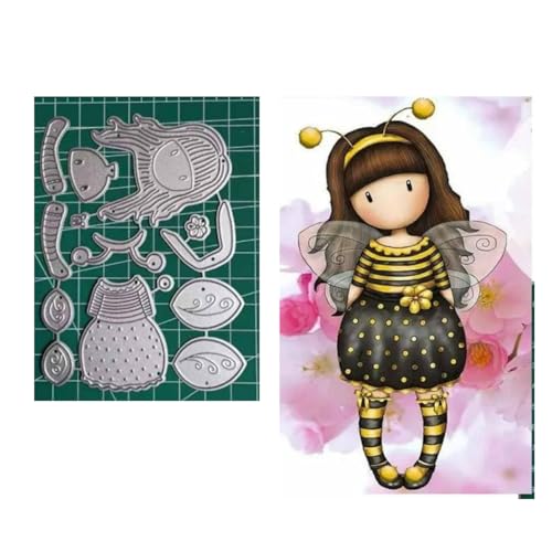 Qoiseys Metall-Stanzformen für Mädchen, zur Kartenherstellung, Stanzschablonen für DIY, Scrapbooking, Fotoalbum, dekoratives Papierbasteln, Prägung (10) von Qoiseys