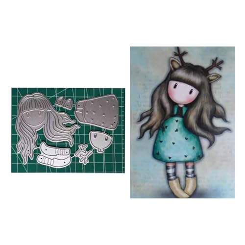 Qoiseys Metall-Stanzformen für Mädchen, zur Kartenherstellung, Stanzschablonen für DIY, Scrapbooking, Fotoalbum, dekoratives Papierbasteln, Prägung (12) von Qoiseys
