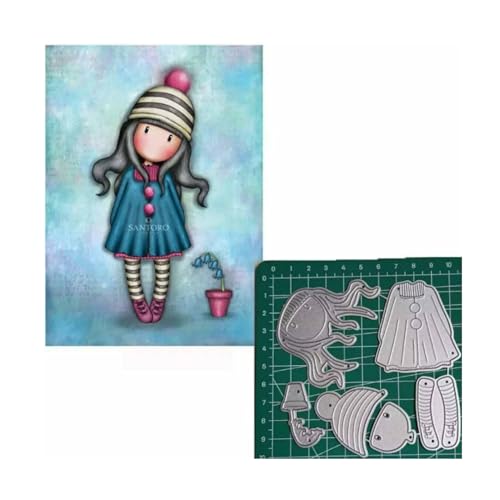 Qoiseys Metall-Stanzformen für Mädchen, zur Kartenherstellung, Stanzschablonen für DIY, Scrapbooking, Fotoalbum, dekoratives Papierbasteln, Prägung (13) von Qoiseys
