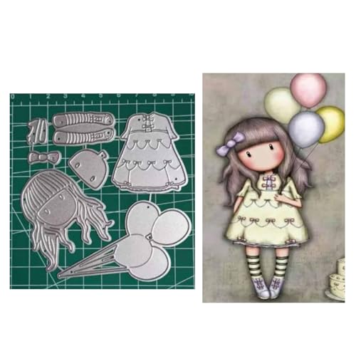 Qoiseys Metall-Stanzformen für Mädchen, zur Kartenherstellung, Stanzschablonen für DIY, Scrapbooking, Fotoalbum, dekoratives Papierbasteln, Prägung (14) von Qoiseys