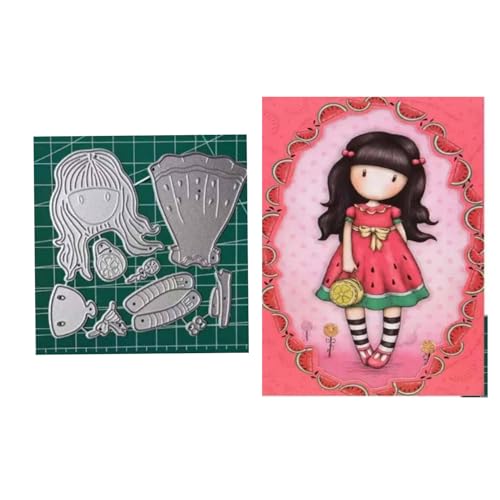 Qoiseys Metall-Stanzformen für Mädchen, zur Kartenherstellung, Stanzschablonen für DIY, Scrapbooking, Fotoalbum, dekoratives Papierbasteln, Prägung (16) von Qoiseys