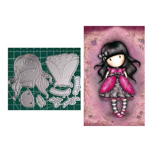 Qoiseys Metall-Stanzformen für Mädchen, zur Kartenherstellung, Stanzschablonen für DIY, Scrapbooking, Fotoalbum, dekoratives Papierbasteln, Prägung (17) von Qoiseys