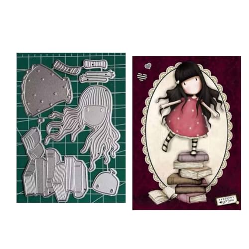 Qoiseys Metall-Stanzformen für Mädchen, zur Kartenherstellung, Stanzschablonen für DIY, Scrapbooking, Fotoalbum, dekoratives Papierbasteln, Prägung (18) von Qoiseys