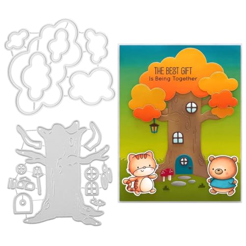 Qoiseys Metall-Stanzformen mit Baum und Wolken, für Kartenherstellung, Stanzschablonen für DIY, Scrapbooking, Fotoalbum, dekoratives Papier, Basteln, Prägung, 2 Stück, silber Qoiseys Metall-Stanzformen mit Baum und Wolken, für Kartenherstellung, Stanzschablonen für DIY, Scrapbooking, Fotoalbum, dekoratives Papier, Basteln, Prägung, 2 Stück, silber von Qoiseys